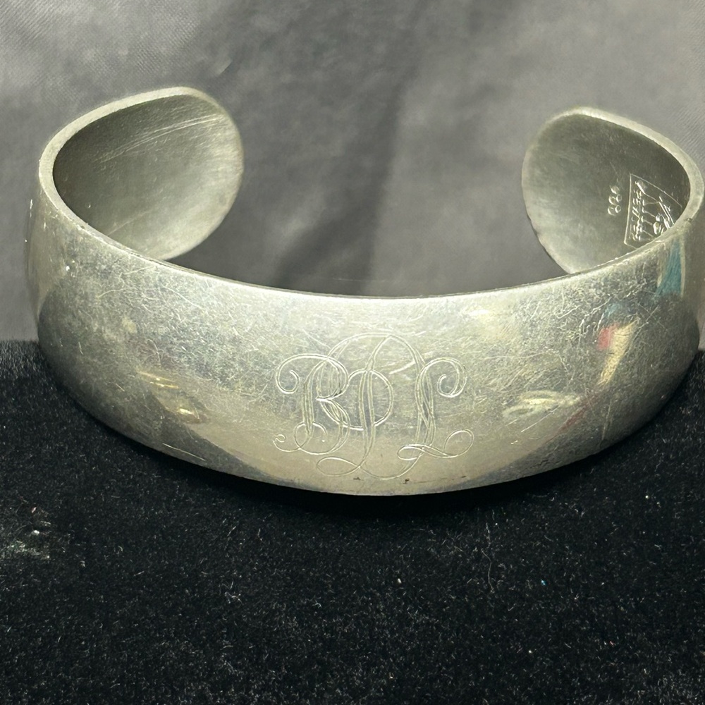Monogrammed Silver Cuff Bracelet “BPL”